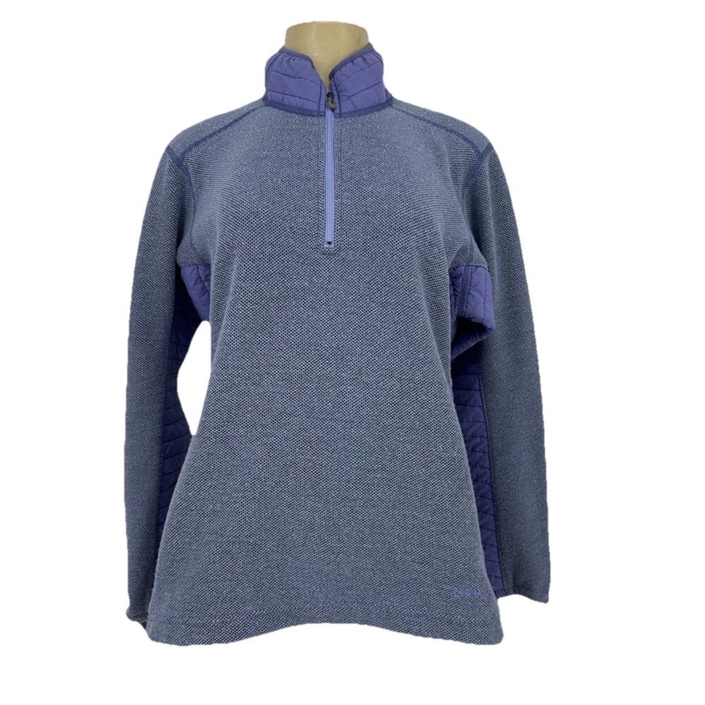 Patagonia Dervish Wool Blend Women Large Hybrid 1/4 Zip Pullover Sweater CLT - Picture 2 of 7